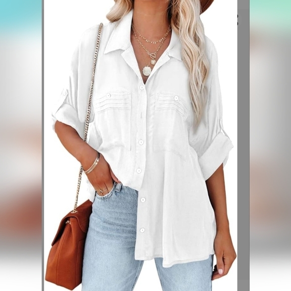 ⭐️40% Off⭐️ White Button Down Shirt - Picture 1 of 8
